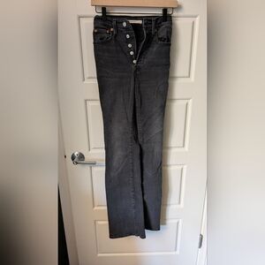 Levi's black ribcage boot jeans, size 24 waist